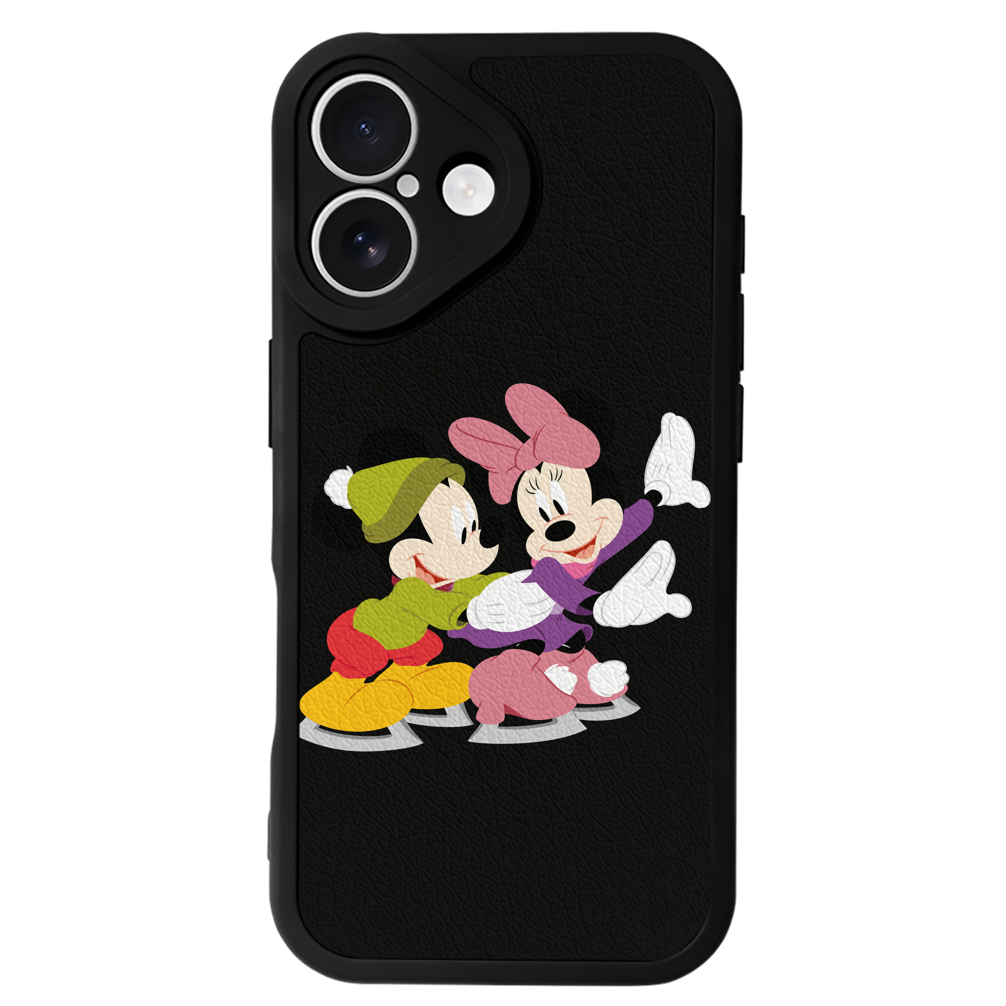 （画像用） ミッキーマウス Mickey Mouse 【iPhone 16シリーズ対応】シリコンスマホケース（レザー調） 材質：シリコン